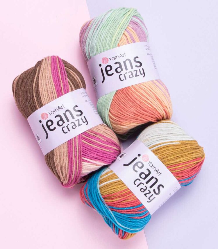 Jeans Crazy - YarnArt σύμμικτο πολύχρωμο καλοκαιρινό νήμα πλεξίματος 50γρ. 160μ.