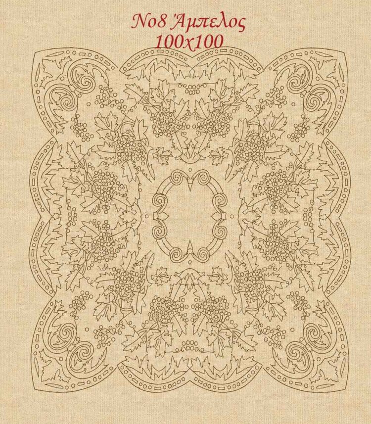 Γραμμικό καρέ Άμπελος- 100x100 - Καμβάς Νο8 - Art08 Λίγα απ' όλα