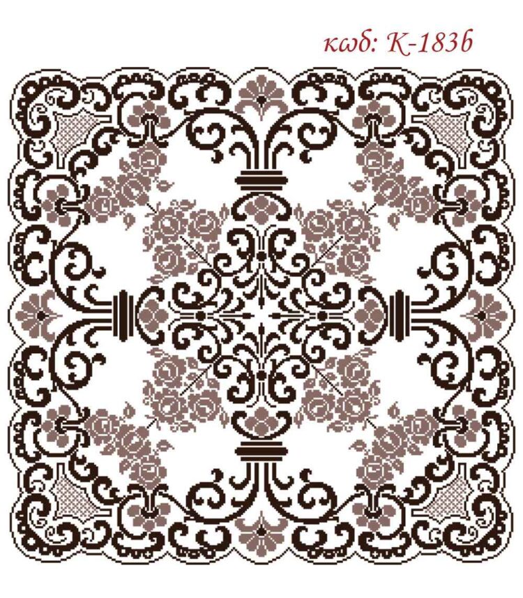 Σταμπωτό καρέ Γεωμετρικό 100x100εκ Κνωσός - Atelier De Canvas - K-183b
