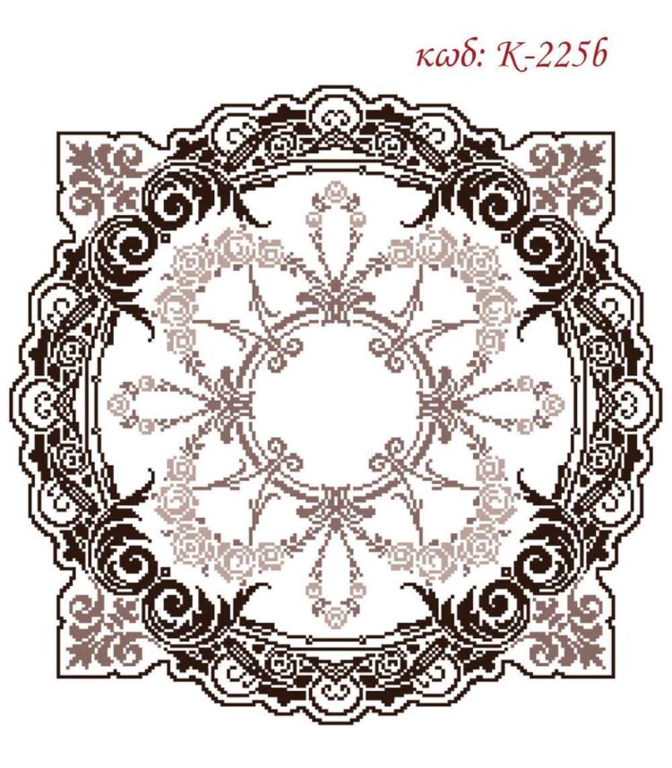 Σταμπωτό καρέ Γεωμετρικό 100x100εκ Κνωσός - Atelier De Canvas - K-225b