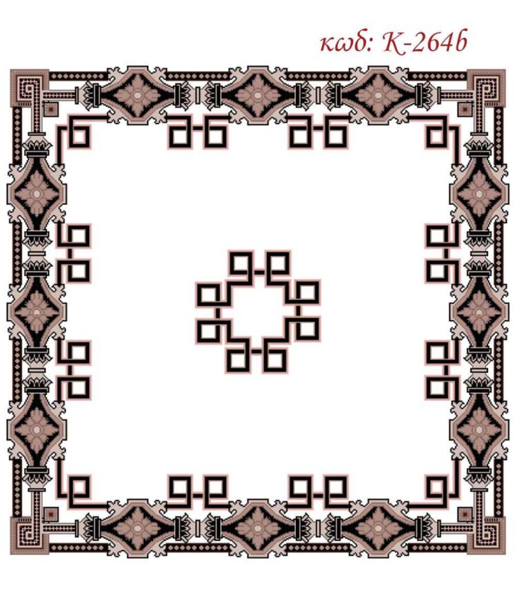 Σταμπωτό καρέ Γεωμετρικό 100x100εκ Κνωσός - Atelier De Canvas - K-264b