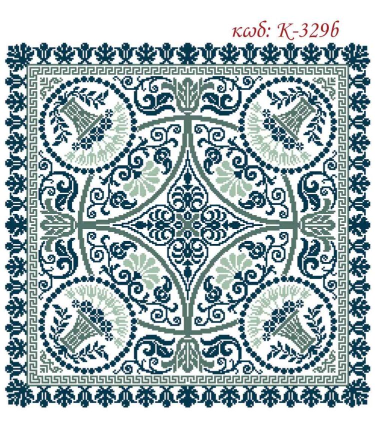 Σταμπωτό καρέ Γεωμετρικό 100x100εκ Κνωσός - Atelier De Canvas - K-329b